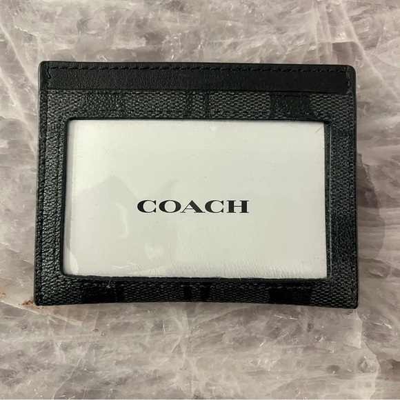 Coach Other - NWT Coach Charcoal & Black Signature ID Card Case